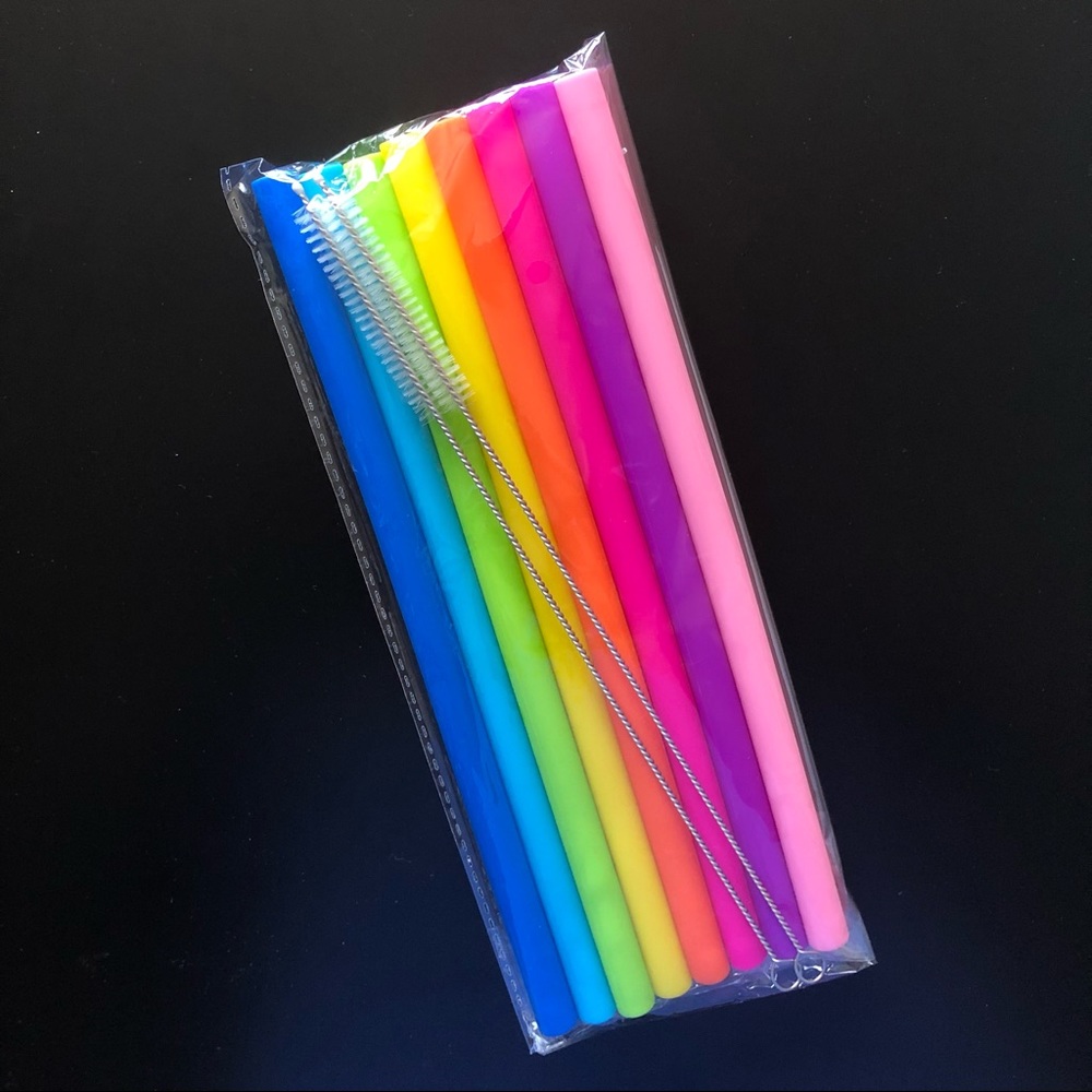 Colorful Silicone Straws - Set of 8 (NEW)